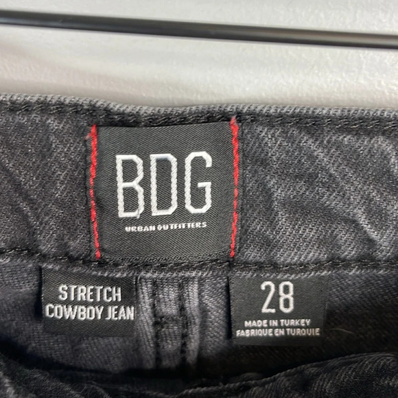 BDG Urban Outfitters Stretch Cowboy Jean Black Denim High Waist Rigid Size 28 - Picture 7 of 9